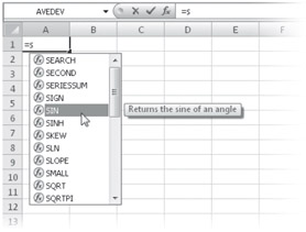 Autocomplete Excel Formula