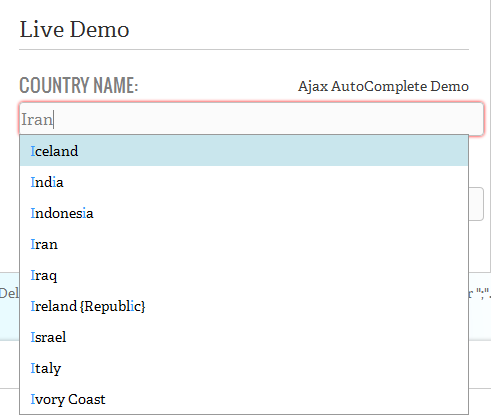 Autocomplete Jquery Ajax Example