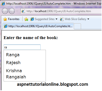 Autocomplete Jquery Example
