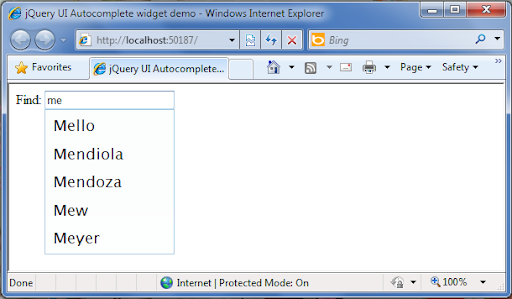 Autocomplete Jquery Example