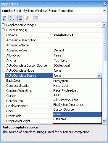 Autocomplete Properties