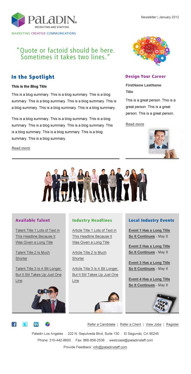 Best Email Newsletter Design 2012