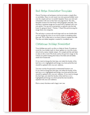 Christmas Newsletter Templates Free