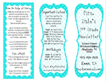 Class Newsletter Examples