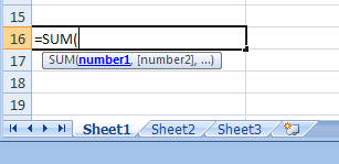 Formula Autocomplete Excel 2007