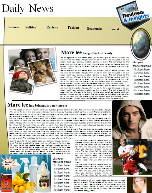 Free Newspaper Template For Word 2010