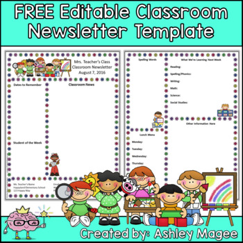 Kindergarten Classroom Newsletter Examples