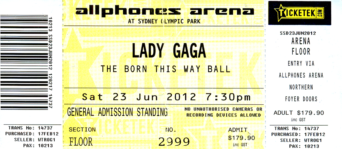 Lady Gaga Manchester 2012 Support Act