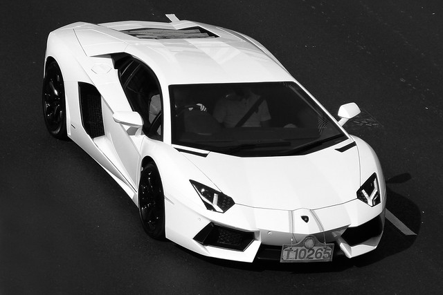 Lamborghini Aventador Black And White