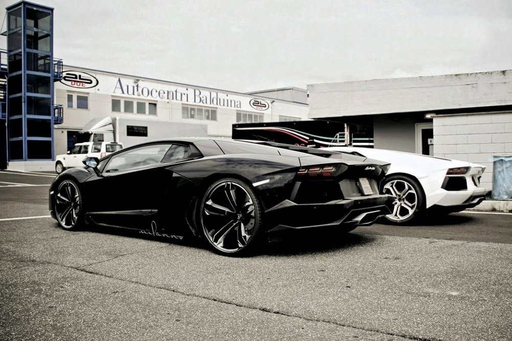 Lamborghini Aventador Black And White