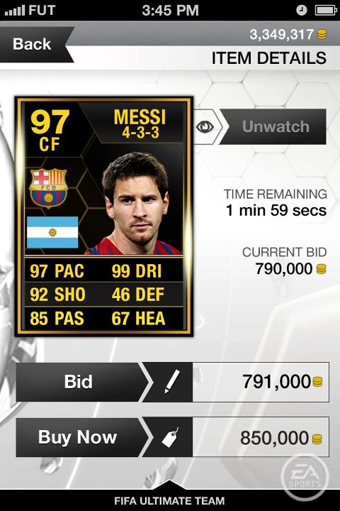 Lionel Messi Fifa 13 Card