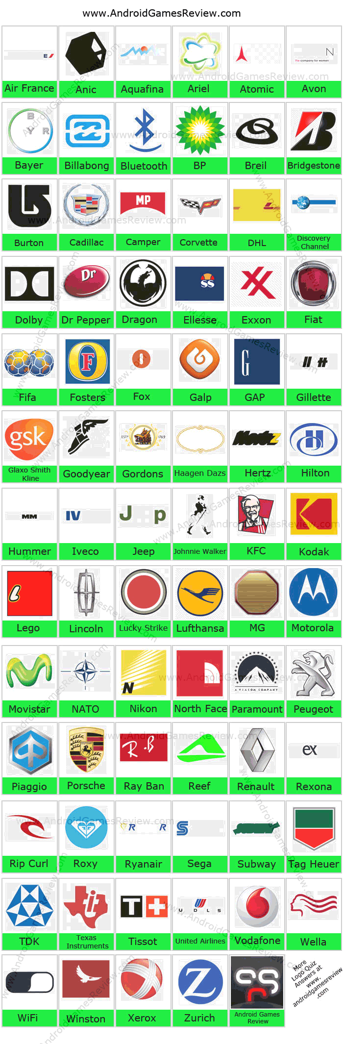 Logos Quiz Answers Level 4