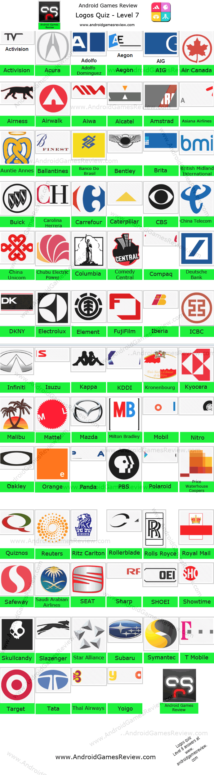 Logos Quiz Answers Level 7 Pictures