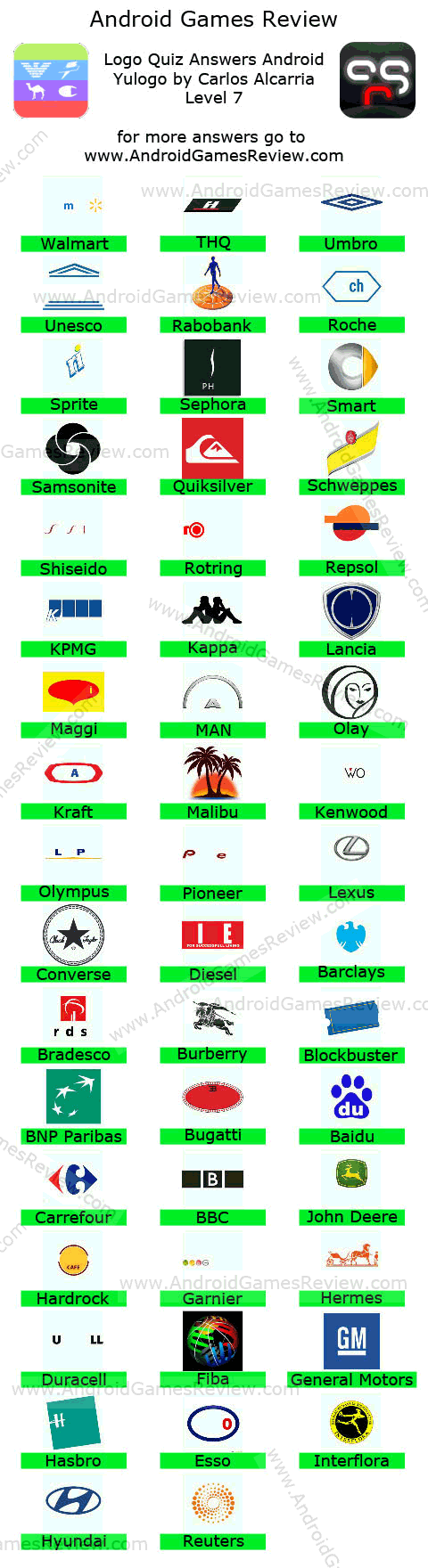 Logos Quiz Answers Level 7 Pictures