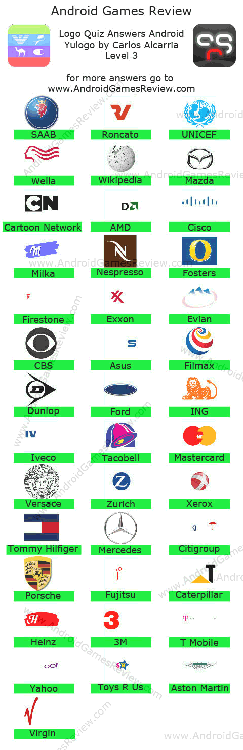 Logos Quiz Level 3 Answers