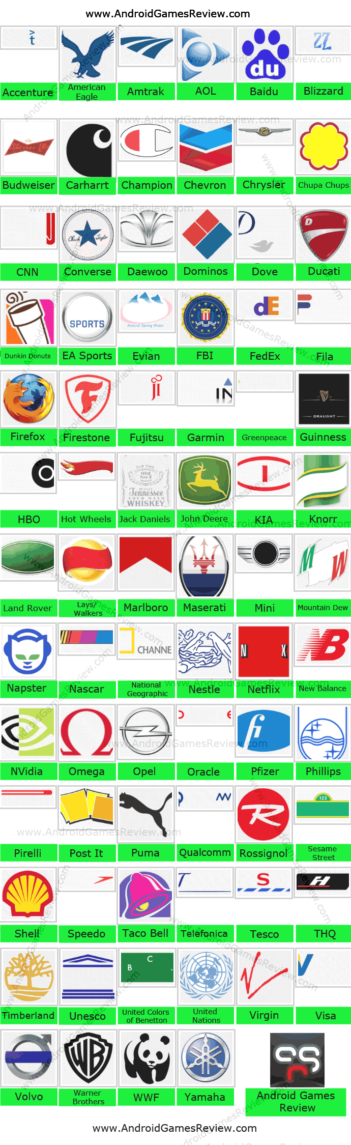 Logos Quiz Level 3 Answers