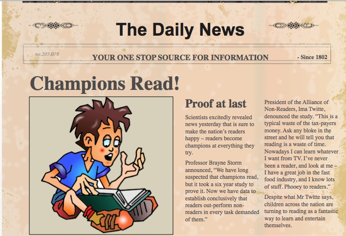 Newspaper Article Template For Children