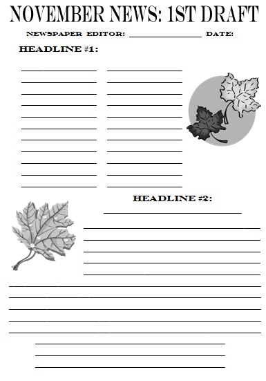 Newspaper Article Template For Students