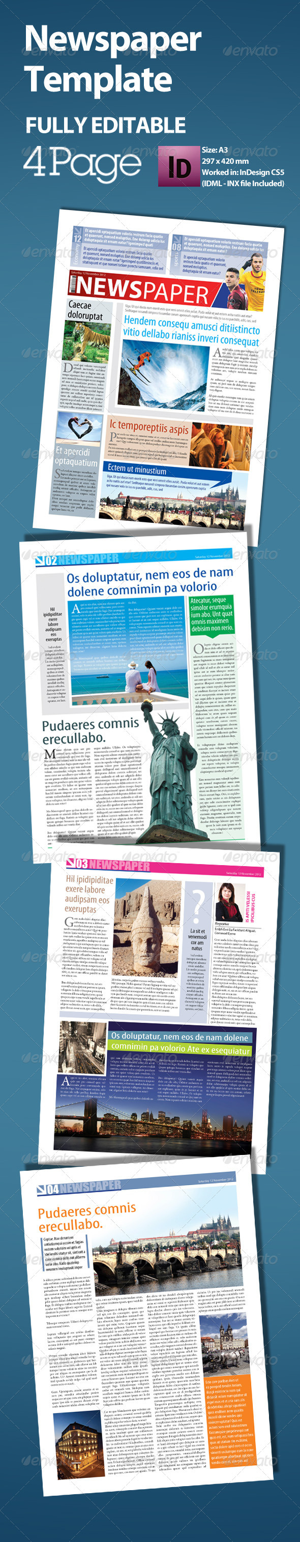 Newspaper Front Page Template Photoshop