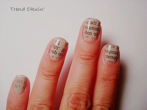 Newspaper Nails Tutorial Without Alcohol