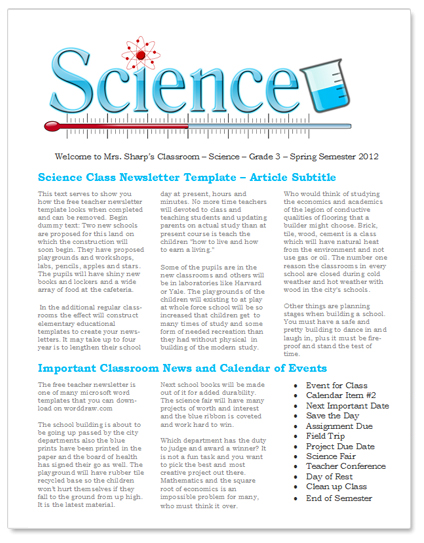 School Newsletter Formats Free